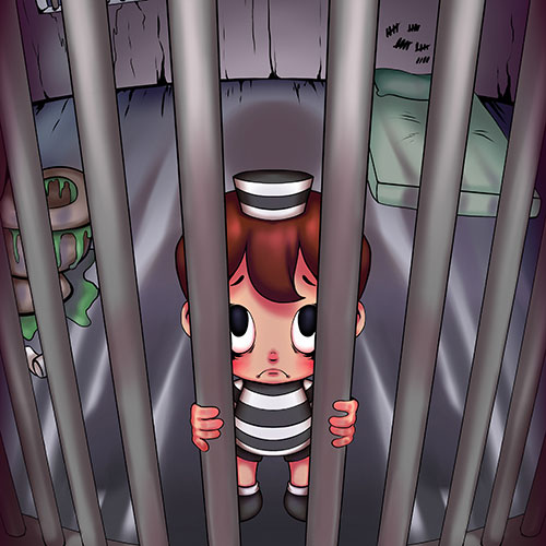 "Should Life Without Parole Be Permissible Punishment for People Who Committed Crimes as Juveniles?" illustration by Mickey Flores