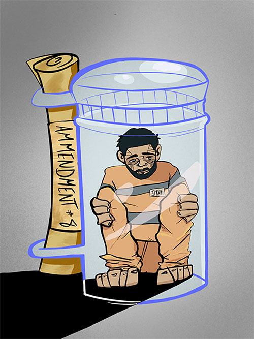 Illustration by Nathaniel Stone: "Does Solitary Confinement Violate the Eighth Amendment?"