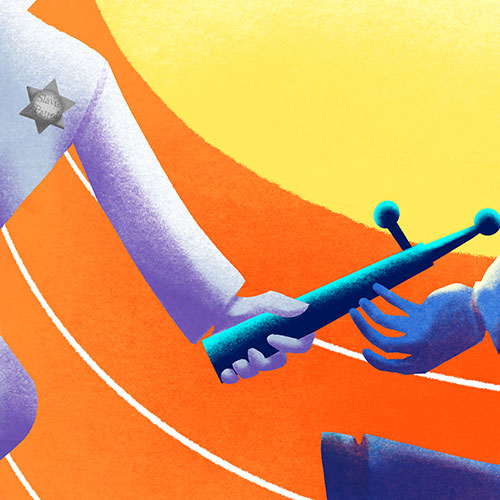 "Police Brutality" illustration by Sarah Yaftali