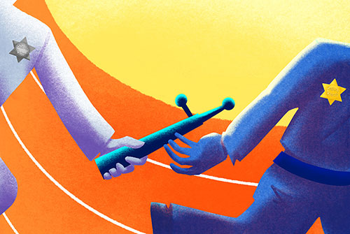 Illustration by Sarah Yaftali: "Police Brutality"