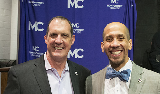 Montgomery College President Dr Jermaine Williams and Board Chair Mike Knapp