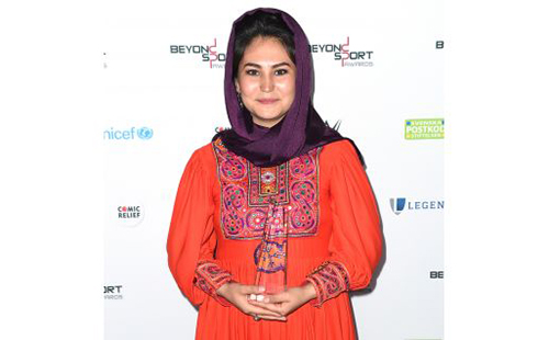 Hajar Abulfazl posing on the red carpet