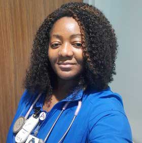 MC nursing student Pascaline Koumegui